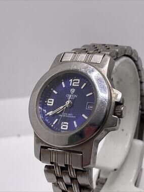 Croton Womens Blue Dial Watch Works New Battery